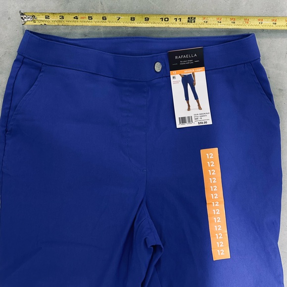 Rafaella Women’s Dazzling Blue Stretch Capri Pants Size 12 - Picture 6 of 8